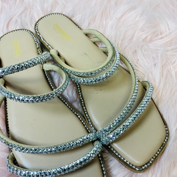 Silver Cream Rhinestone Sandals - Picture 3 of 5
